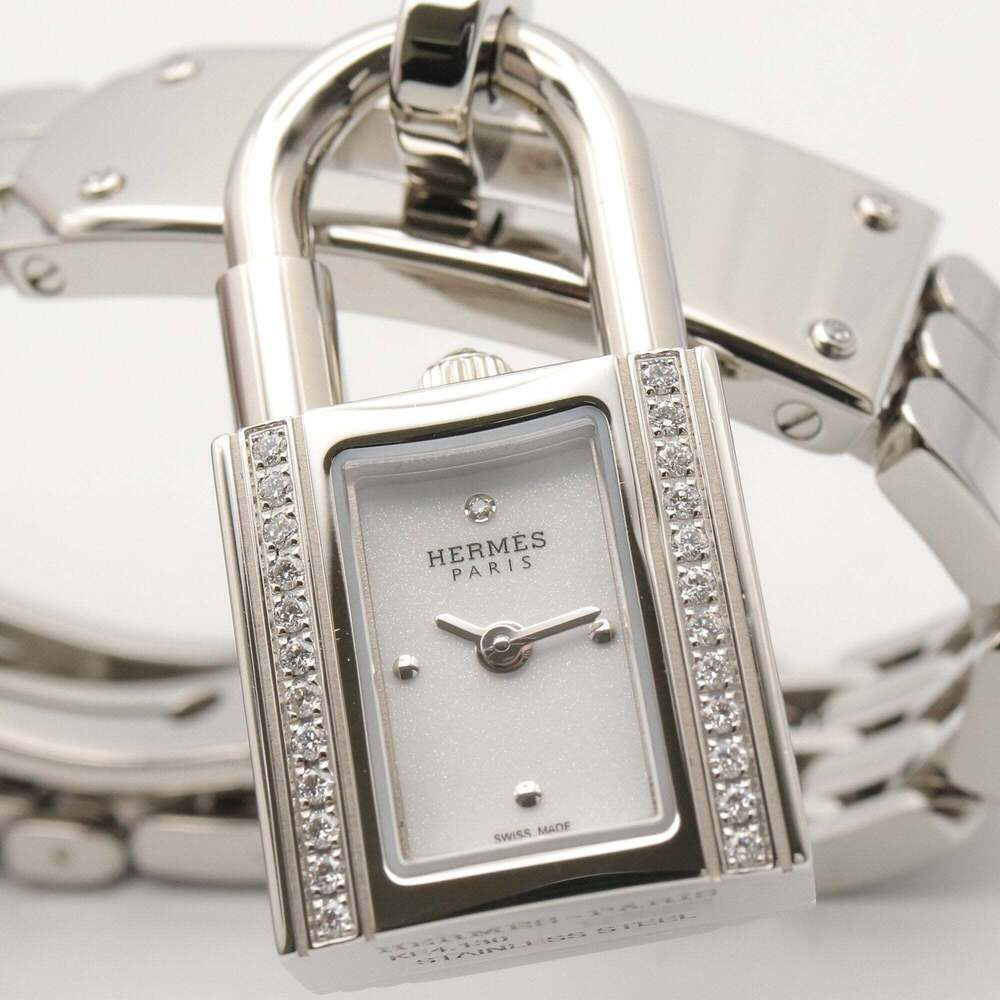 Hermes Kelly Mini Watch, Stainless Steel, Diamond, Women's, White (KE4.130) - Picture 5 of 14